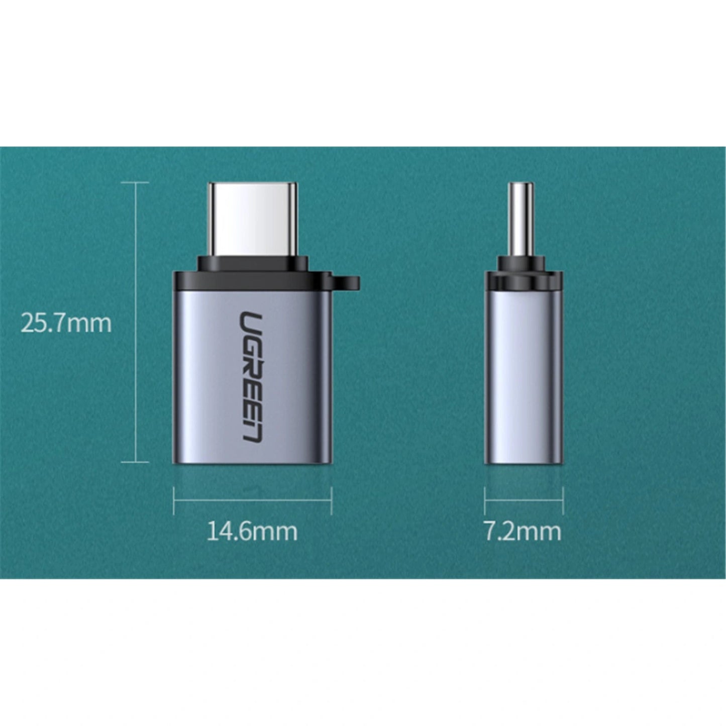 UGREEN Type C to USB 3.0 A Adapter Cable with Lanyard Space Gray