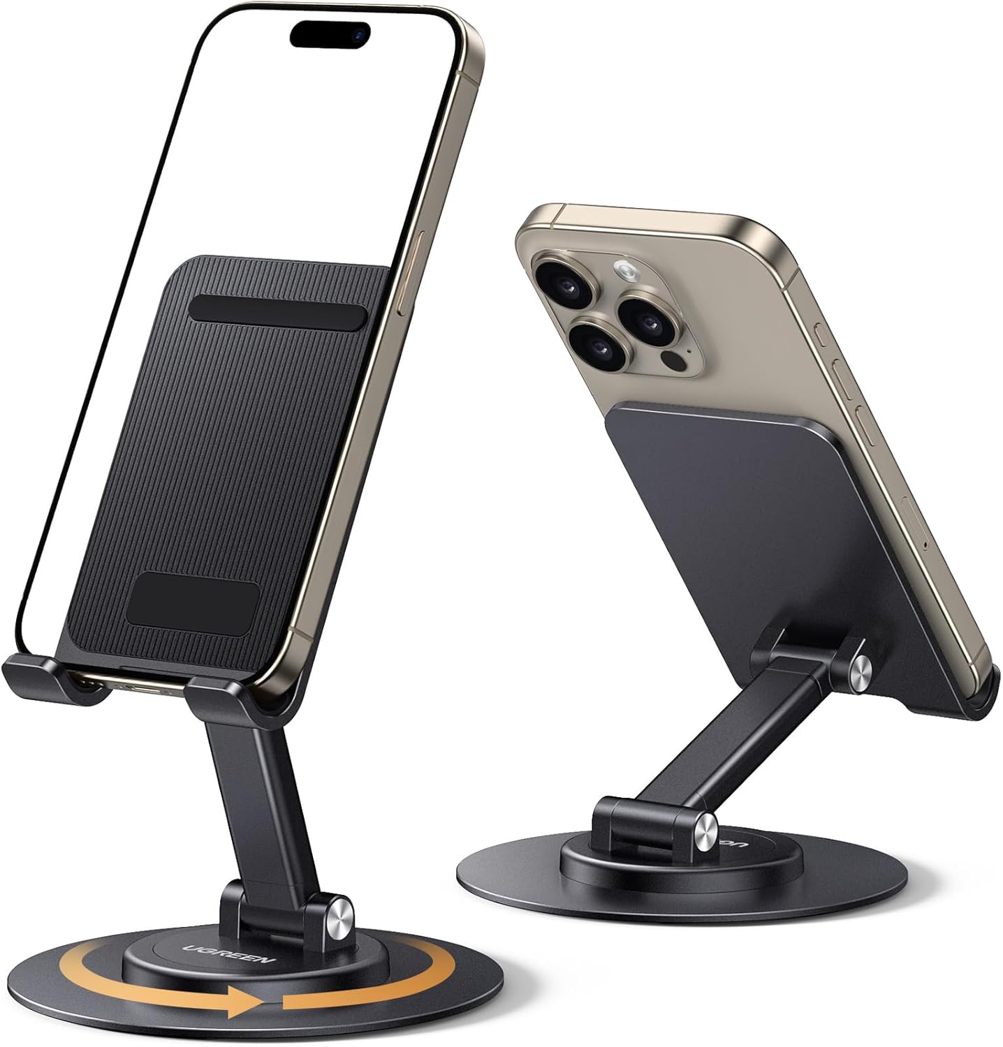 UGREEN UG-35152 Cell Phone Stand Multi-Angle Adjustable Foldable Holder 360¡ã Rotation for Desk Compatible with iPhone 16 Pro Max, Galaxy S24 Ultra, and More up to 9.7''