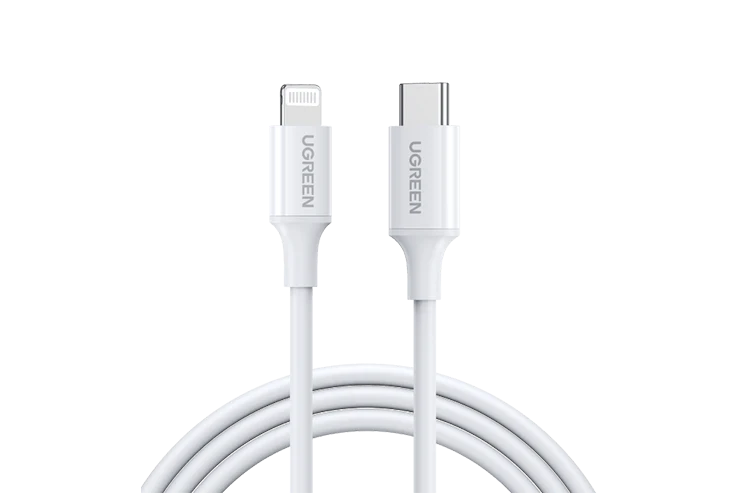 Ugreen UG-10493 Lightning To Type-C 2.0 Male Cable White 1M