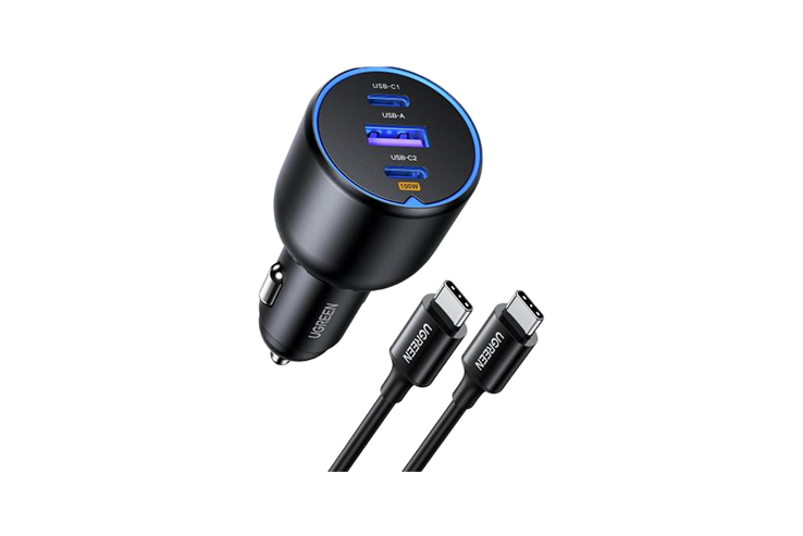 UGREEN UG-55511 130W 3-Port Fast Car Charger with 100W Cable