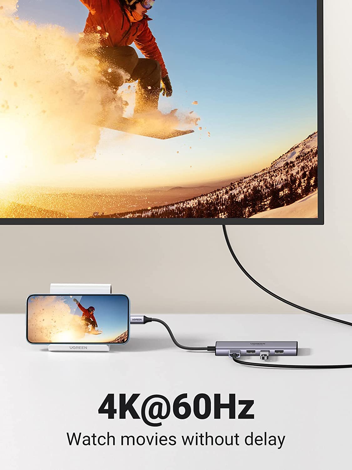 Ugreen 60383 6-in-1 USB-C To HDMI+3*USB 3.0 A+SD/TF Converter