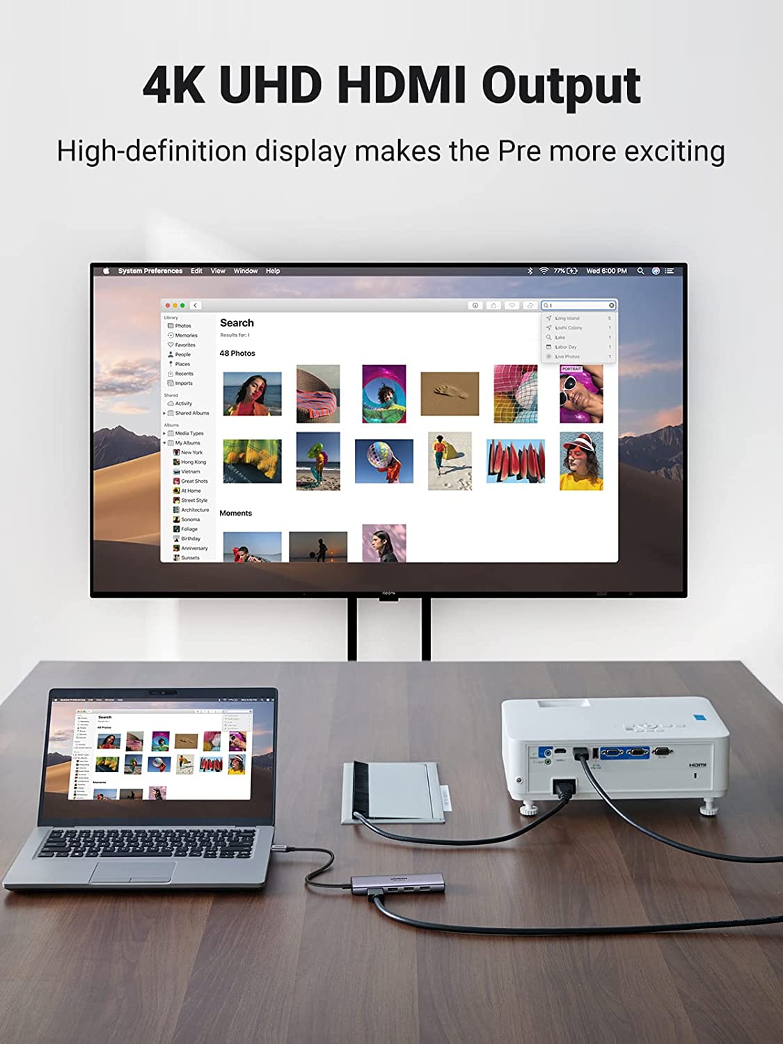 Ugreen 60383 6-in-1 USB-C To HDMI+3*USB 3.0 A+SD/TF Converter