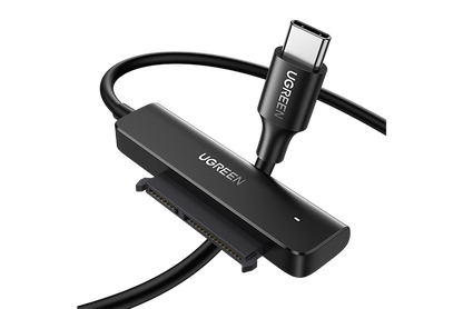 UGREEN 70610 SATA to USB Adapter, USB C SATA USB 3.1 Gen 1 Cable to 2.5 inch SATA III HDD SSD Hard Drive, Type-C (7+15) Pin SATA III Converter 5Gbps High Speed Transfer, Support UASP, Driver-Free, 1.5FT