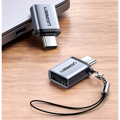 UGREEN Type C to USB 3.0 A Adapter Cable with Lanyard Space Gray