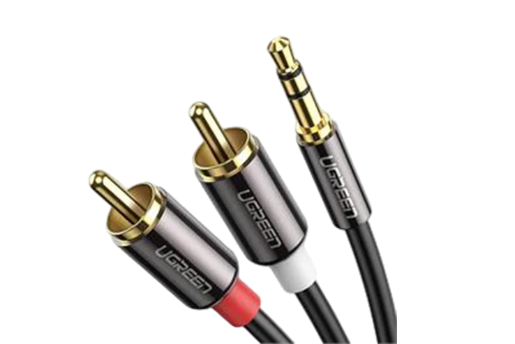 UGREEN 10584 3.5 Male To 2 RCA Male Cable 2M