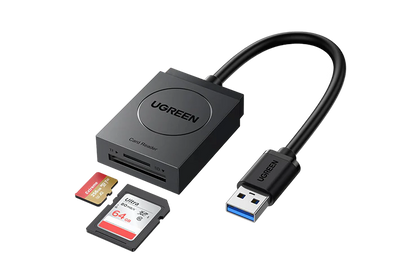 Ugreen 20250 2-In-1 USB 3.0 A Card Reader 15cm without OTG