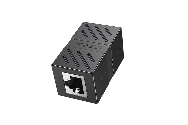 UGREEN 20390 RJ45 Network Keystone Jack Inline Coupler Female to Female 1pcs (Black)