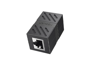 UGREEN 20390 RJ45 Network Keystone Jack Inline Coupler Female to Female 1pcs (Black)