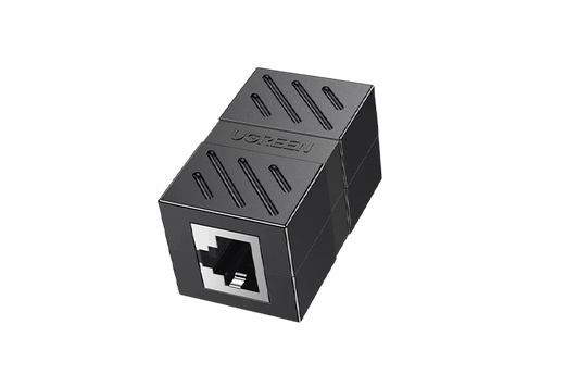 UGREEN 20390 RJ45 Network Keystone Jack Inline Coupler Female to Female 1pcs (Black)