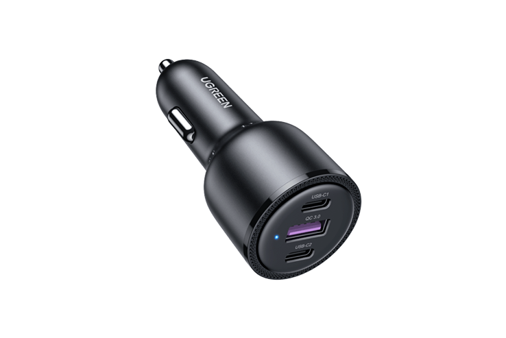 UGREEN 20467 69W USB C Car Charger, 3 Port Car Charger USB C Fast Charging PD 65W 20W SCP 22.5W, iPhone Car Charger Compatible with iPhone 16/15/14/13/12/iPad/MacBook, Galaxy S24/S23/S22