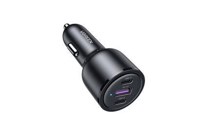 UGREEN 20467 69W USB C Car Charger, 3 Port Car Charger USB C Fast Charging PD 65W 20W SCP 22.5W, iPhone Car Charger Compatible with iPhone 16/15/14/13/12/iPad/MacBook, Galaxy S24/S23/S22