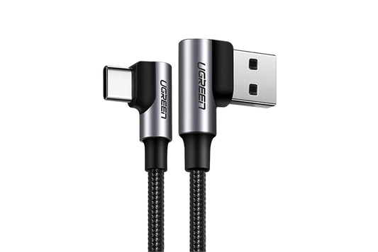 UGREEN 20855 USB C Right Angle Cable 90 Degree Type C Fast Charger Compatible with iPhone 16 Pro Max, Galaxy S24 S23 S22 S21, PS5 Controller, LG G8 G7 V40 V30, Switch, GoPro Hero 7 8 (0.5M)