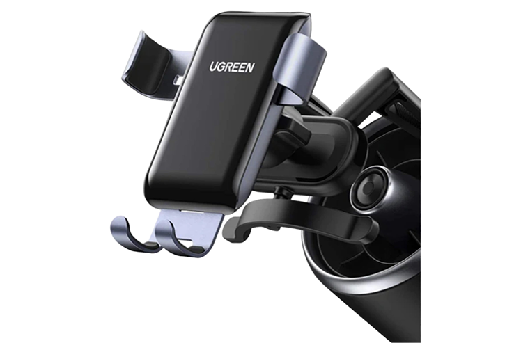 UGREEN 30401 Car Phone Holder Gravity Support Round Rotating Vertical Horizontal Class A B Rubber Clamps Compatible with iPhone 16 Pro Max Plus 15 14 13 12, Galaxy S24 Ultra S23, and More 4.7-7.0'' Phones