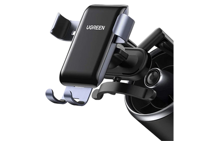 UGREEN 30401 Car Phone Holder Gravity Support Round Rotating Vertical Horizontal Class A B Rubber Clamps Compatible with iPhone 16 Pro Max Plus 15 14 13 12, Galaxy S24 Ultra S23, and More 4.7-7.0'' Phones