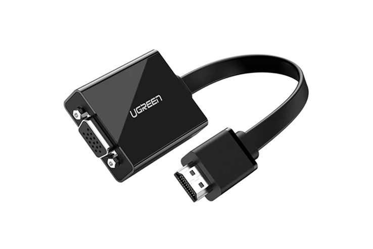 Ugreen 40248 HDMI To VGA+3.5 USdio With Power Port Converter Black