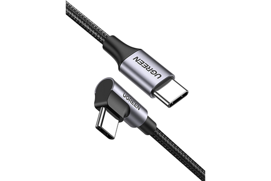 Ugreen 50122 0.5m USB-C 2.0 Male To Angled USB-C 2.0 Male 3A Data Cable(90°Angle)
