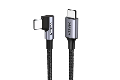 Ugreen 50125 USB-C 2.0 Male To Angled USB-C 2.0 Male 3A Data Cable 2M