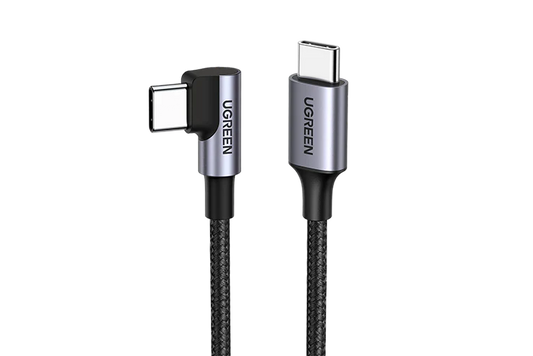Ugreen 50125 USB-C 2.0 Male To Angled USB-C 2.0 Male 3A Data Cable 2M