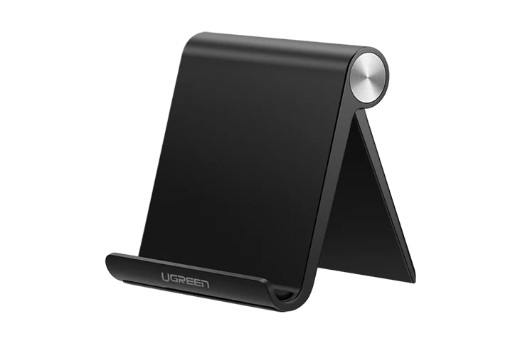 UGREEN 50747 Cell Phone Stand Holder Mobile Phone Dock Compatible with iPhone 16 15 14 13 12 11 Pro Max SE XS XR, Galaxy S24 Ultra S23 S22, Smartphone Holder for Desk, Adjustable and Foldable Black