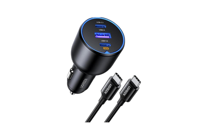 UGREEN 55511  130W 3-Port Fast Car Charger with 100W Cable