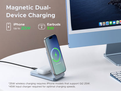 UGREEN MagFlow 2-in-1 Magnetic Wireless Charger 25W