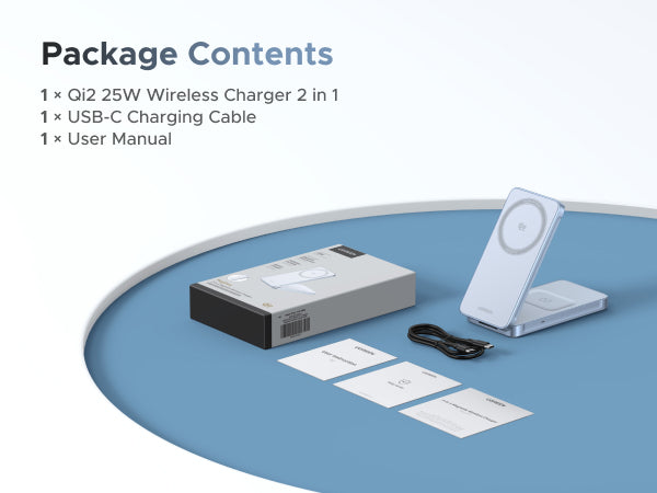 UGREEN MagFlow 2-in-1 Magnetic Wireless Charger 25W