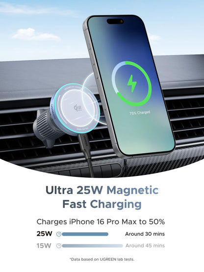 UGREEN MagFlow 25W Magnetic Wireless Car Charger
