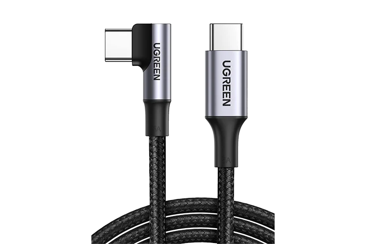 UG-70645 UGREEN 70645 USB-C 2.0 Male To Angled USB-C 2.0 Male 5A Data Cable 2M