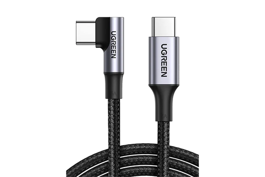 UGREEN 70645 USB-C 2.0 Male To Angled USB-C 2.0 Male 5A Data Cable 2M