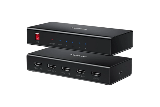 UGREEN HDMI Splitter 1 in 4 Out 4K@60Hz 18 Gbps 1x4 Only Mirror Screen Support EDID HDCP 2.2/1.4 3D HDR Compatible with Xbox PS5/4 Switch Projector