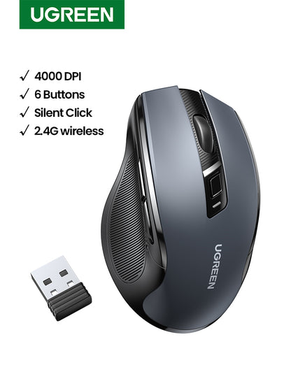 UGREEN Ergonomic Wireless Mouse 2.4G 4000DPI Silence Design