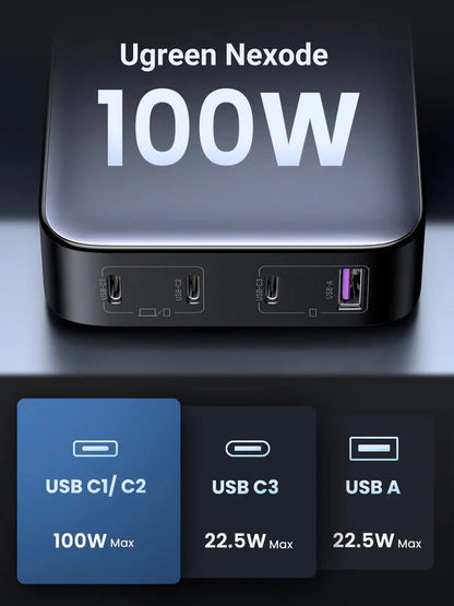 UGREEN 15613 100W USB C Charger, Nexode 4 Ports Charging Station