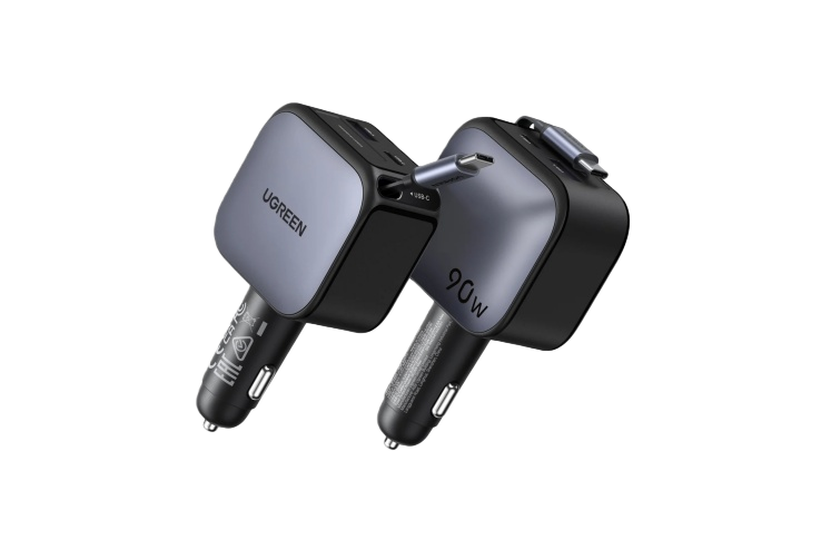 UG-55909B UGREEN 90W Fast Car Charger with Retractable Cable ¨C EC603