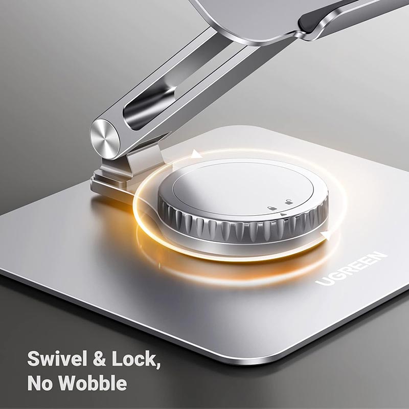 UGREEN 90849 Laptop Stand for Desk Adjustable 360 Rotating Base Compatible with MacBook Pro Air Stand, Lenovo Ideapad 3, Dell Chromebook, HP Notebook up to 17.3 Inch