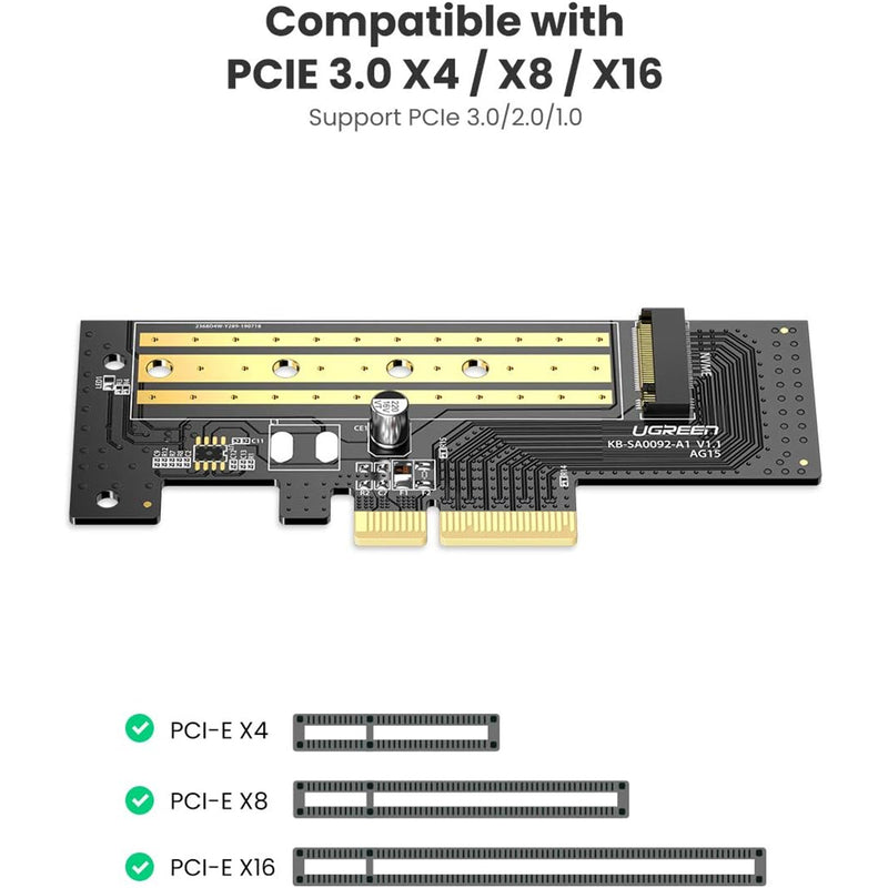 UGREEN CM302 M.2 NVME to PCI-E 3.0 X4 Express Card Adapter - Support 2230 2242 2260 2280 M.2 SSD