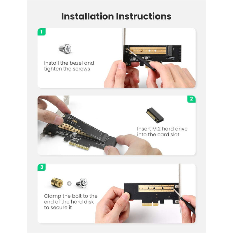 UGREEN CM302 M.2 NVME to PCI-E 3.0 X4 Express Card Adapter - Support 2230 2242 2260 2280 M.2 SSD