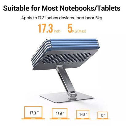 UGREEN 40291 Laptop Stand - Silver, Ergonomic Height Angle Adjustable, Compatible with 11.6" to 17.3" Apple MacBook / Laptops