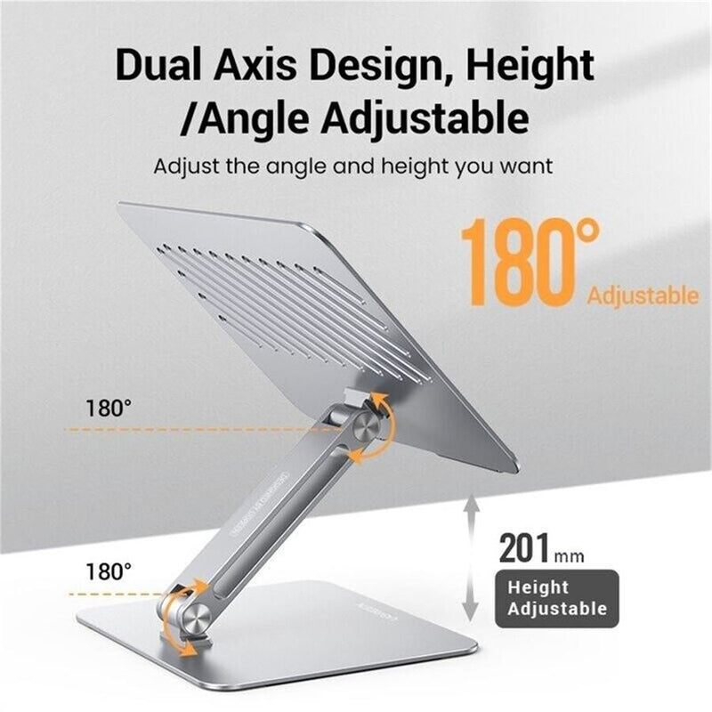 UGREEN 40291 Laptop Stand - Silver, Ergonomic Height Angle Adjustable, Compatible with 11.6" to 17.3" Apple MacBook / Laptops