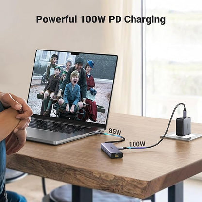 UGREEN 15598 Revodok 1061 USB C Hub 6-in-1 Gigabit USB C to Ethernet Adapter with 4K HDMI, 100W Power Delivery, 3 USB 3.0, Compatible with MacBook, iPad Pro, iPhone 15 Pro/Pro Max, Dell, HP, Chromebook.