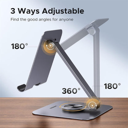 UGREEN 45860 iPad Stand 360° Rotatable Metal Phone and Tablet Stand Holder for Desk Adjustable Foldable Tablet Mount Compatible with All up tp 13'' Devices iPhone 16 Pro Max iPad Pro/Air/Mini Galaxy Tab