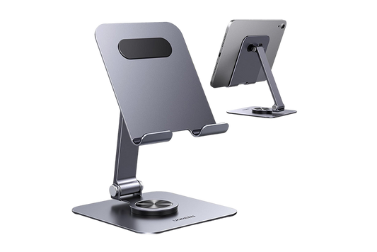 UGREEN 45860 iPad Stand 360° Rotatable Metal Phone and Tablet Stand Holder for Desk Adjustable Foldable Tablet Mount Compatible with All up tp 13'' Devices iPhone 16 Pro Max iPad Pro/Air/Mini Galaxy Tab