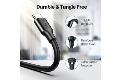 UGREEN UG-60118 USB 2.0 USB-A to USB-C Cable - 2m - Black Nickel Plating