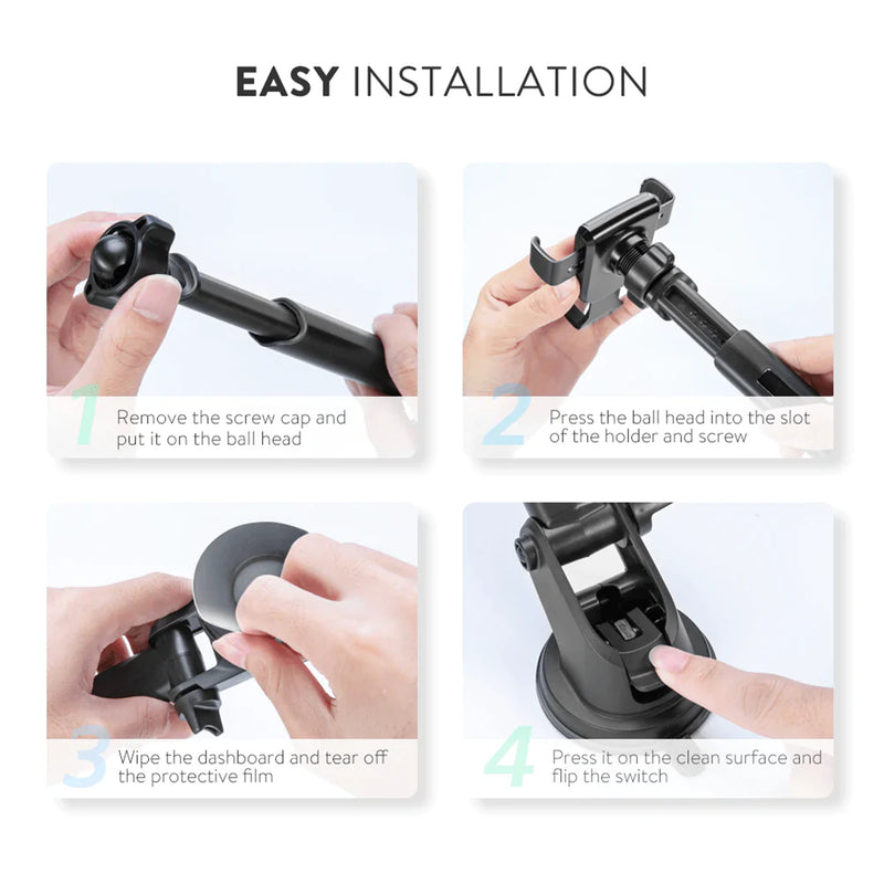 UGREEN UG-60990 Gravity Phone Holder with Suction Cup - Black