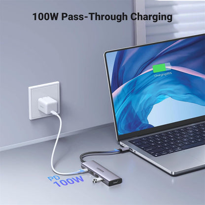 UGREEN 15597 USB C Hub, 5-in-1 USB-C Hub with 4K@60Hz HDMI, 100W Power Delivery, 3 USB-A 3.0 Data Ports, USB C Dock Adapter for MacBook Pro/Air, iPad Pro, Mac Mini, Surface, XPS, Thinkpad, Galaxy, and More