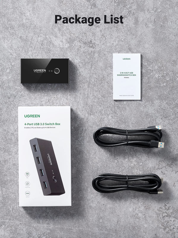 UGREEN 30768 2 In 4 Out USB 3.0 Sharing Switch Box