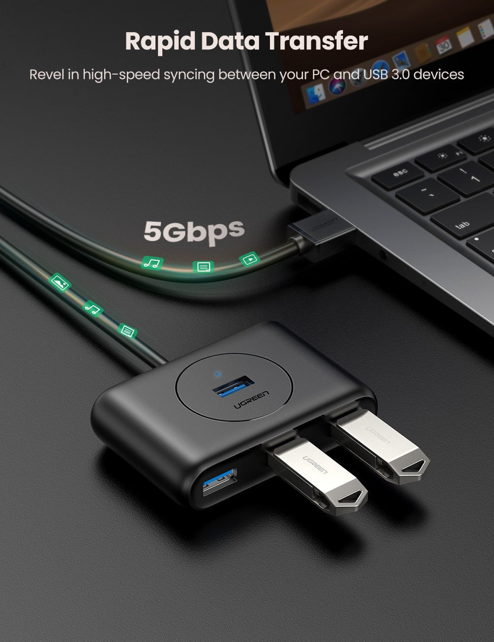 Ugreen 4-in-1 USB 3.0 Data Hub