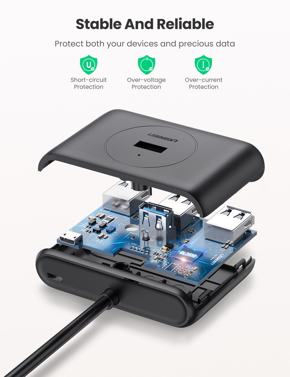 Ugreen 4-in-1 USB 3.0 Data Hub