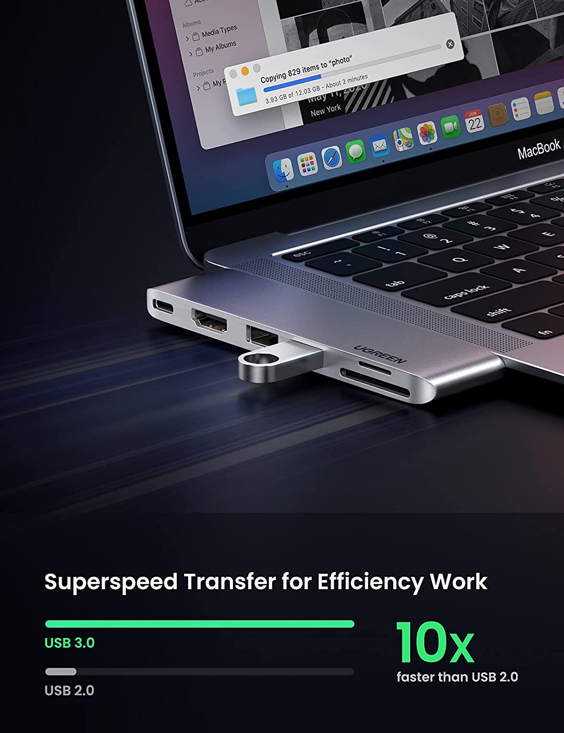 Ugreen 6-in-2 USB C Hub for MacBook Pro