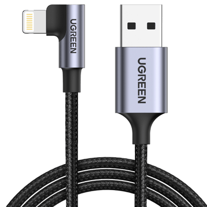 Ugreen MFi Certification Right Angel Lightning to USB A Cable