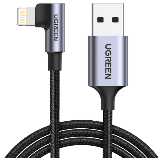 Ugreen MFi Certification Right Angel Lightning to USB A Cable